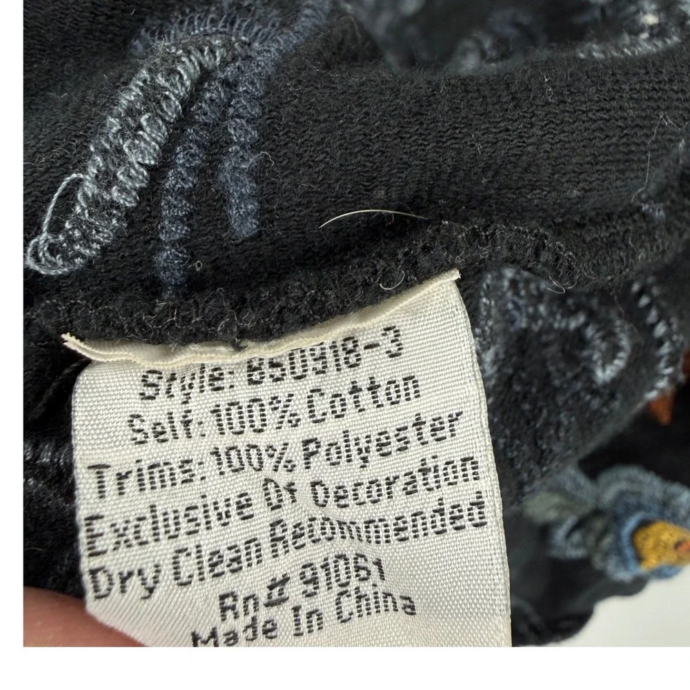 Johnny Was Biya Cardigan Womens S Black Embroidered Draped Open Front B50918-3 - Picture 4 of 4